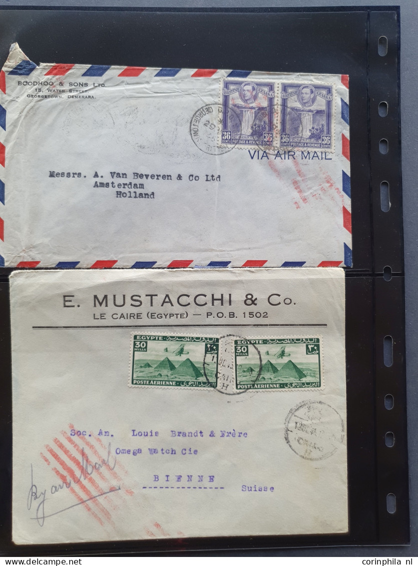 Cover , Airmail 1930-1950c collection of so-called 'bar and cross cancellations' (over 160 covers) including better comb