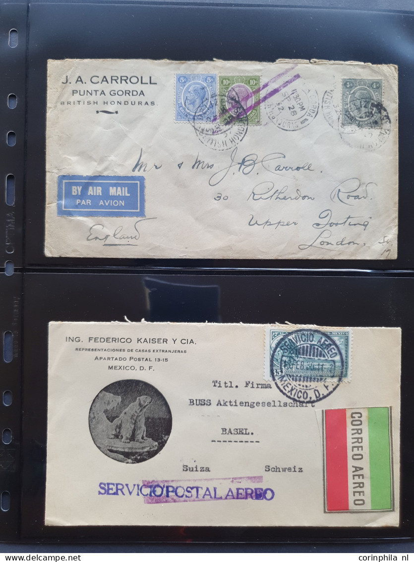 Cover , Airmail 1930-1950c collection of so-called 'bar and cross cancellations' (over 160 covers) including better comb