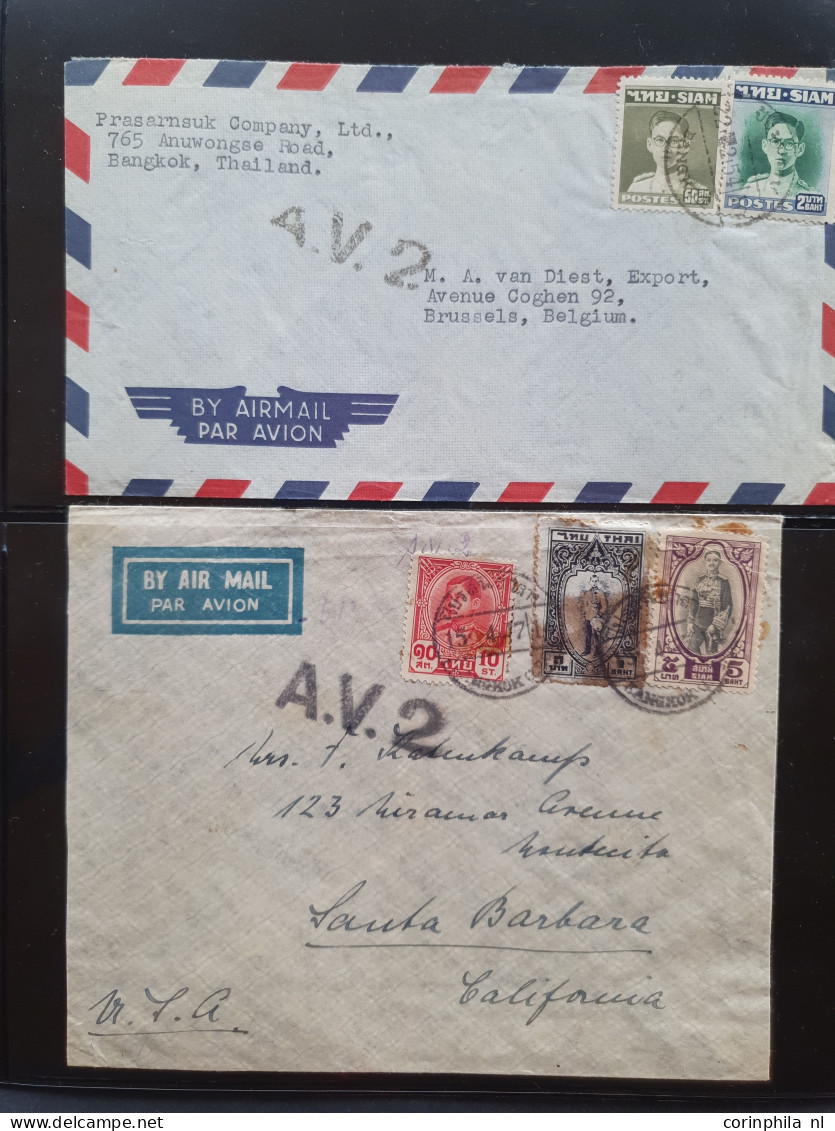 Cover , Airmail 1940-1960c. Collection Of Covers/postcards/mail Bag Labels (approx. 140 Items) All Marked With A.V.2 Han - Colecciones (en álbumes)