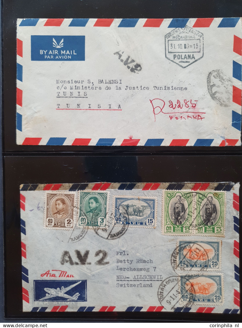 Cover , Airmail 1940-1960c. Collection Of Covers/postcards/mail Bag Labels (approx. 140 Items) All Marked With A.V.2 Han - Colecciones (en álbumes)