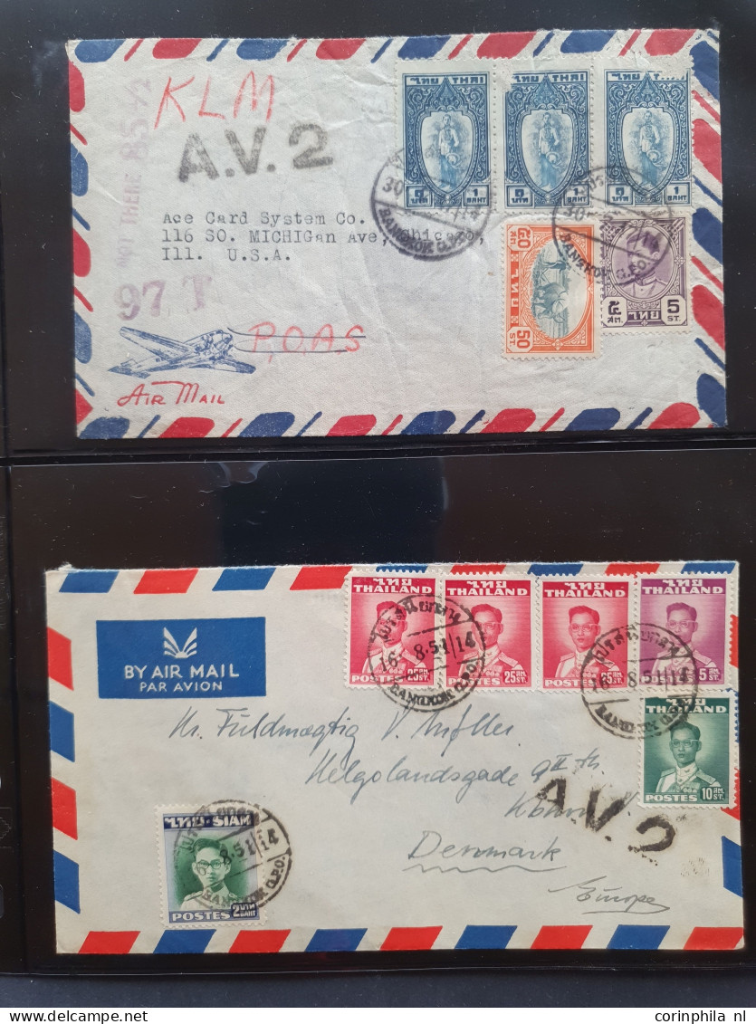 Cover , Airmail 1940-1960c. Collection Of Covers/postcards/mail Bag Labels (approx. 140 Items) All Marked With A.V.2 Han - Collections (en Albums)