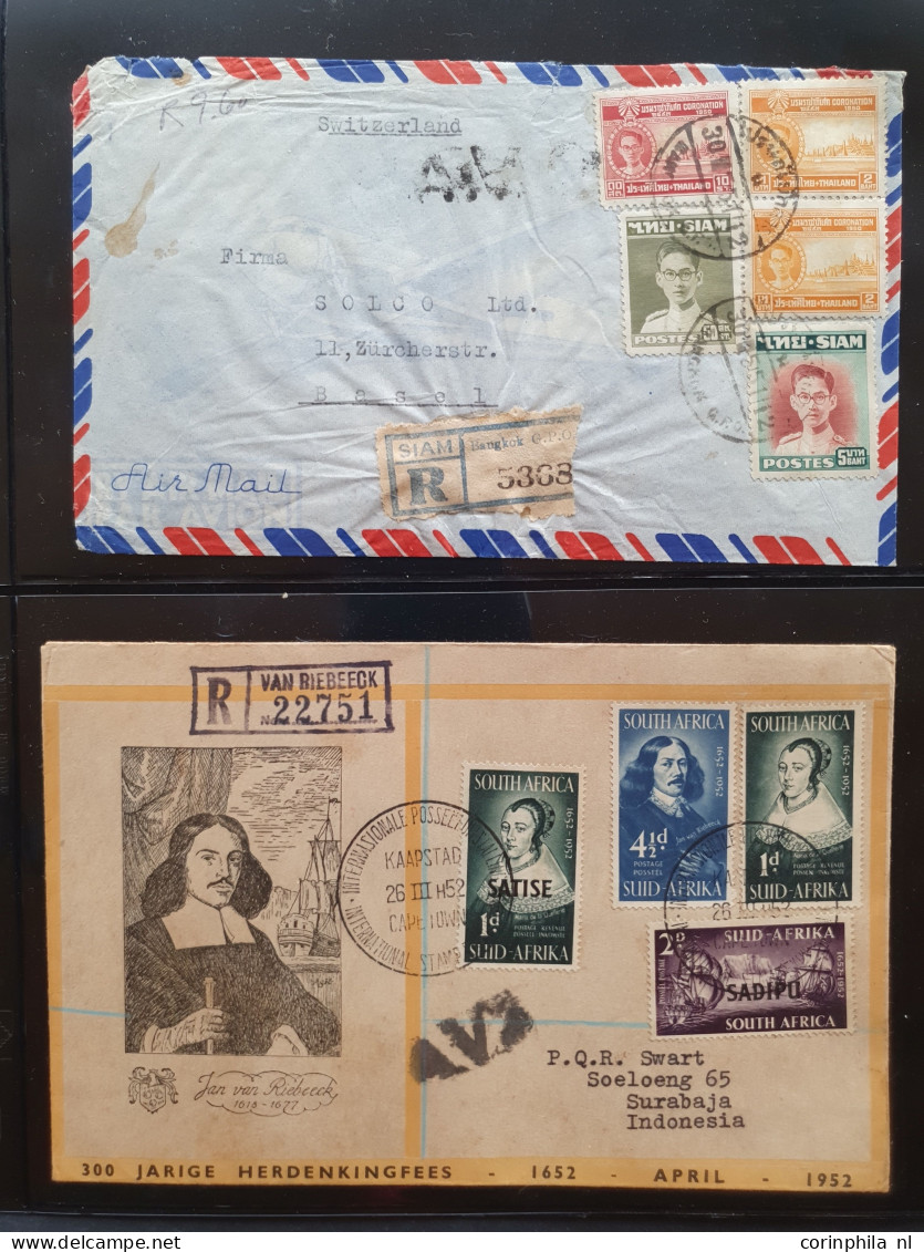 Cover , Airmail 1940-1960c. Collection Of Covers/postcards/mail Bag Labels (approx. 140 Items) All Marked With A.V.2 Han - Colecciones (en álbumes)