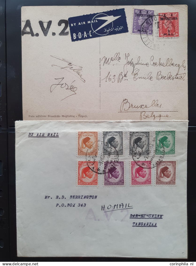 Cover , Airmail 1940-1960c. collection of covers/postcards/mail bag labels (approx. 140 items) all marked with A.V.2 han