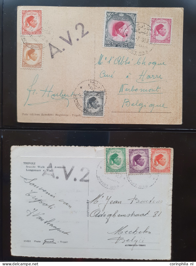 Cover , Airmail 1940-1960c. collection of covers/postcards/mail bag labels (approx. 140 items) all marked with A.V.2 han