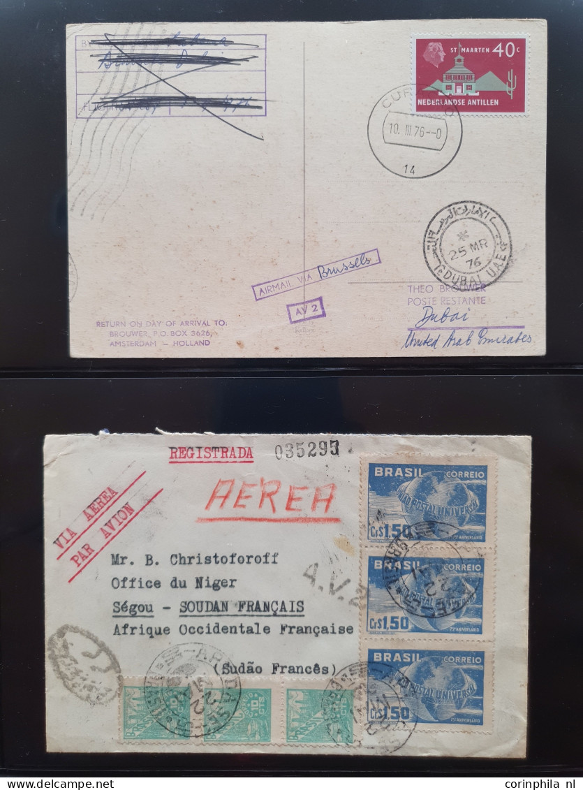 Cover , Airmail 1940-1960c. collection of covers/postcards/mail bag labels (approx. 140 items) all marked with A.V.2 han