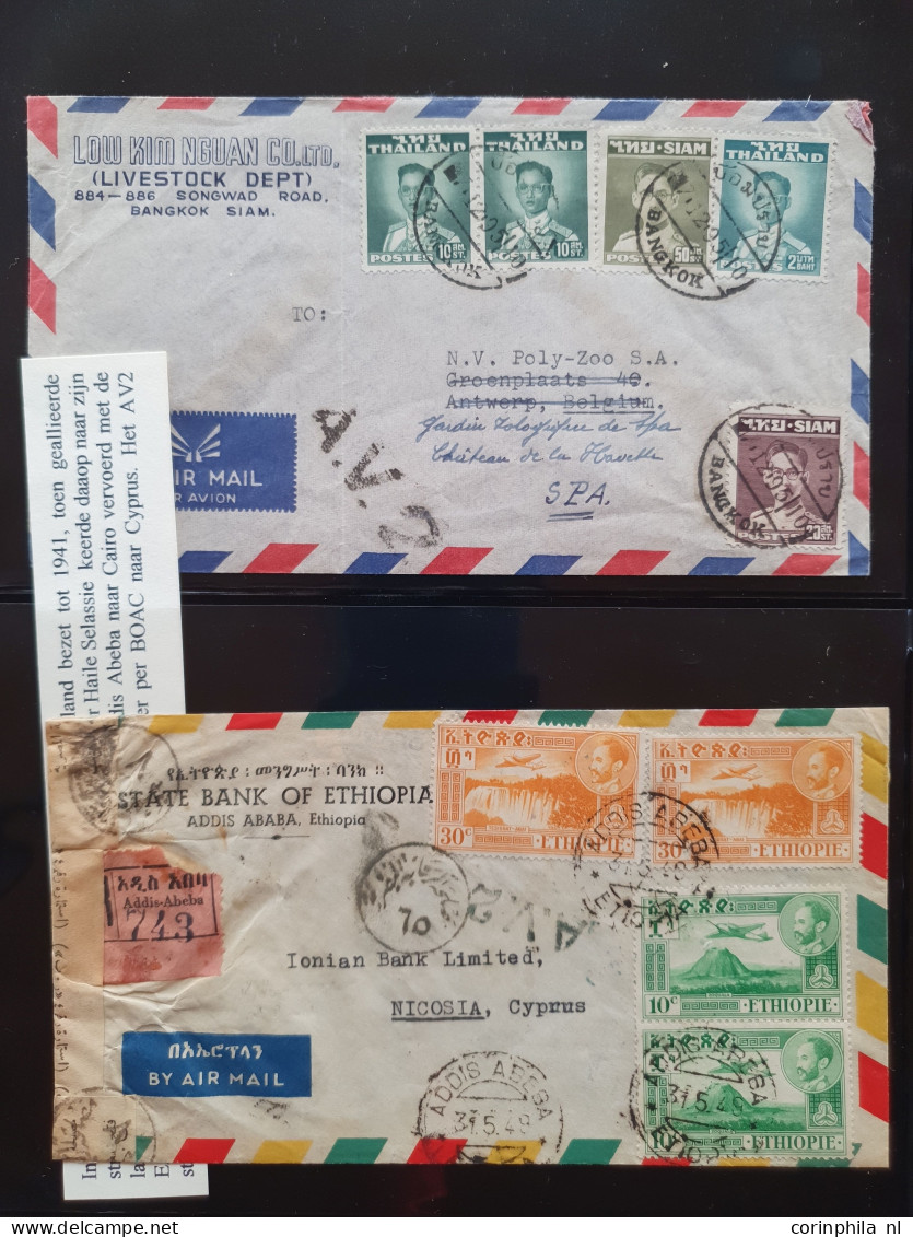 Cover , Airmail 1940-1960c. collection of covers/postcards/mail bag labels (approx. 140 items) all marked with A.V.2 han