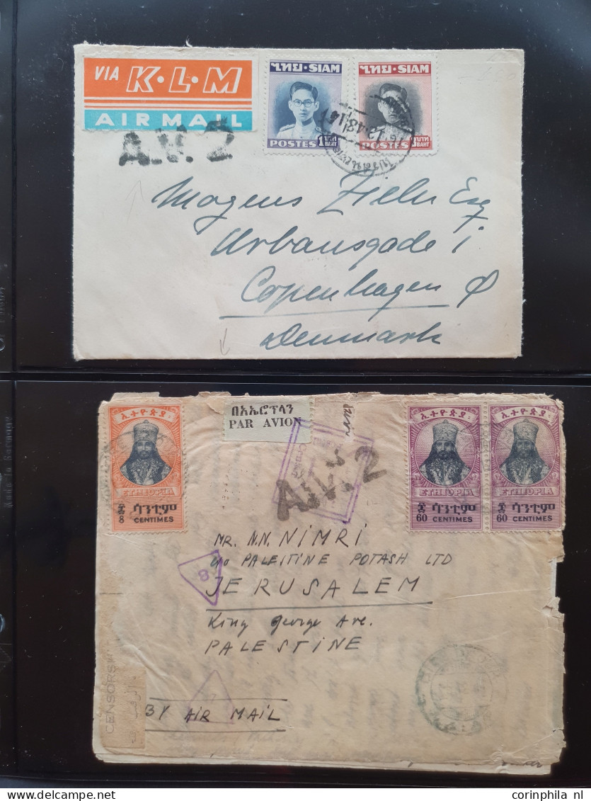 Cover , Airmail 1940-1960c. collection of covers/postcards/mail bag labels (approx. 140 items) all marked with A.V.2 han