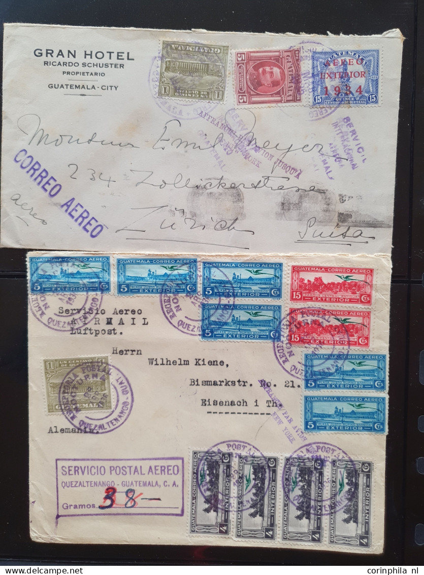 Cover , Airmail 1930-1960c Collection Of Jusqu'à Handstamps And Similar Route Indications In English (approx. 160 Covers - Collections (with Albums)