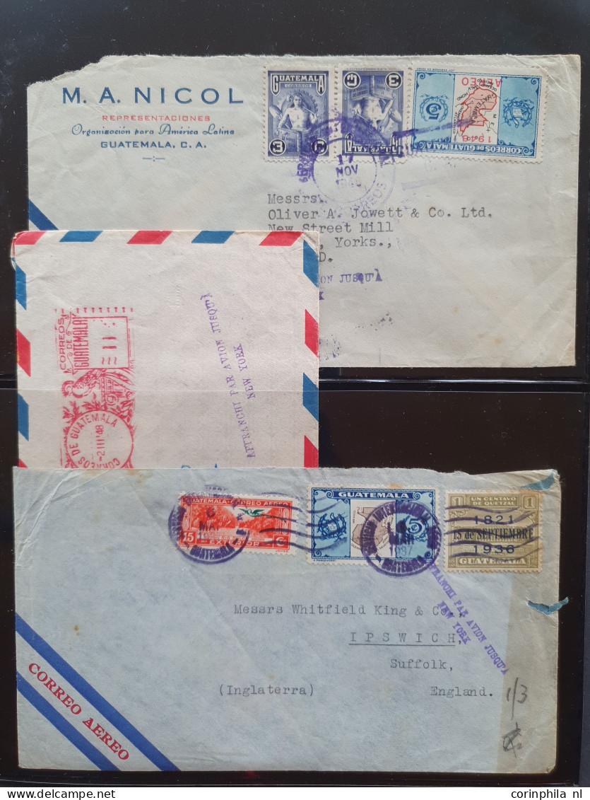 Cover , Airmail 1930-1960c Collection Of Jusqu'à Handstamps And Similar Route Indications In English (approx. 160 Covers - Collections (with Albums)