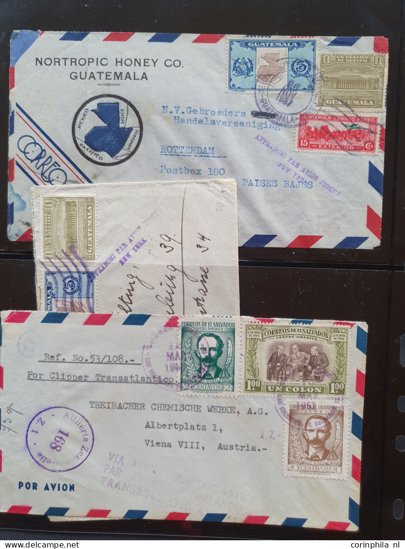 Cover , Airmail 1930-1960c collection of jusqu'à handstamps and similar route indications in English (approx. 160 covers