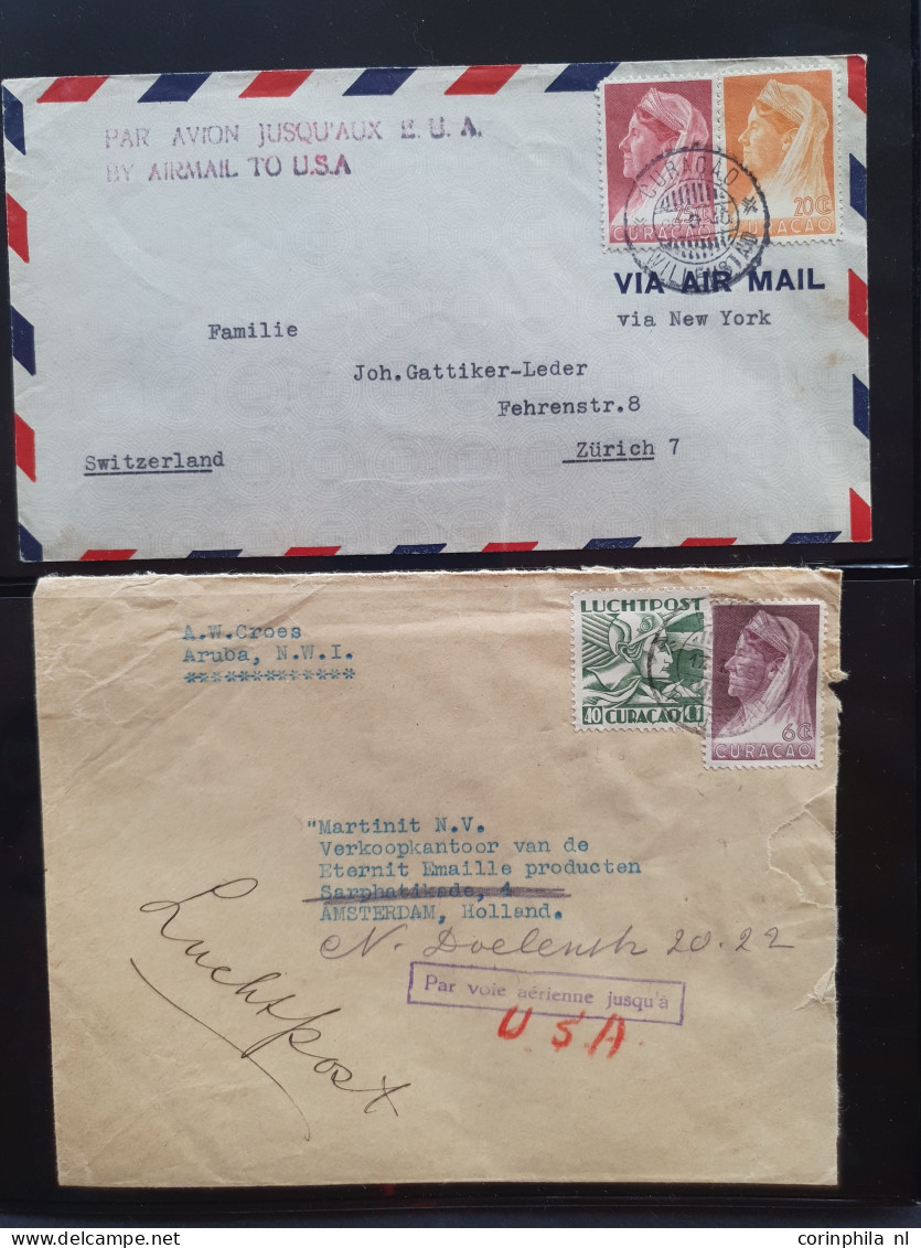 Cover , Airmail 1930-1960c collection of jusqu'à handstamps and similar route indications in English (approx. 160 covers