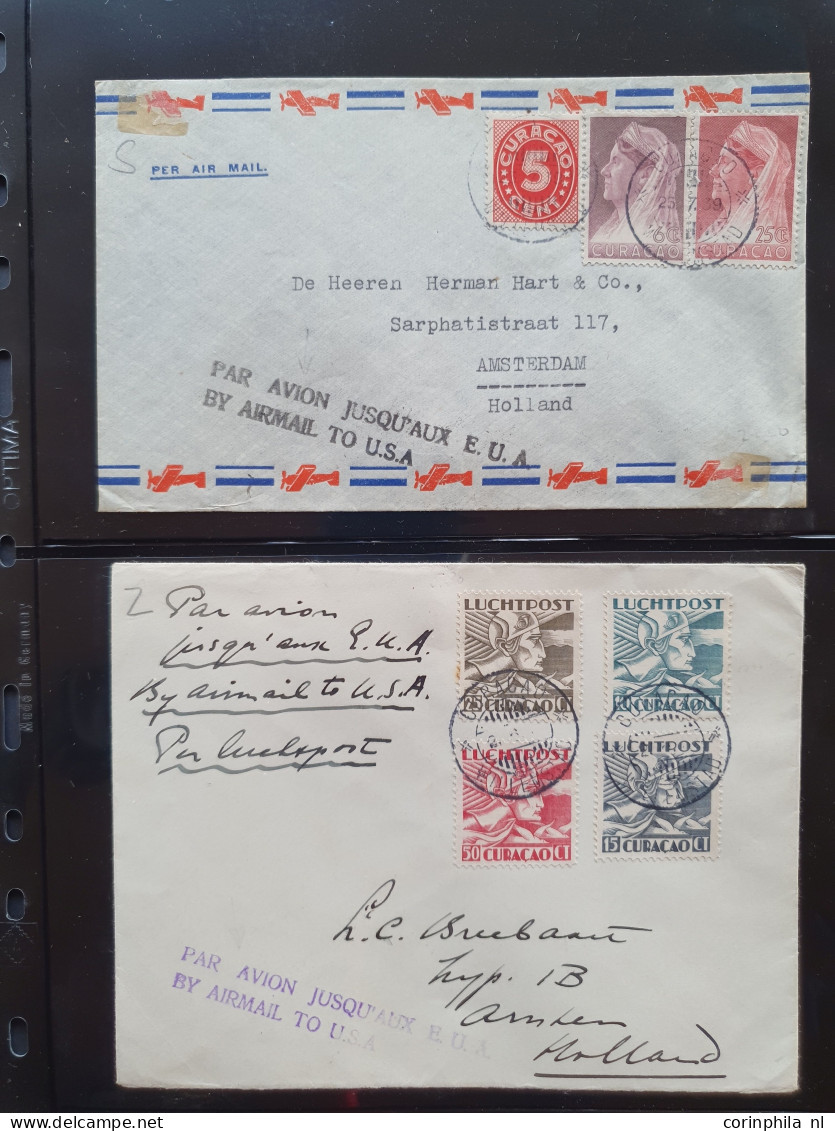 Cover , Airmail 1930-1960c collection of jusqu'à handstamps and similar route indications in English (approx. 160 covers