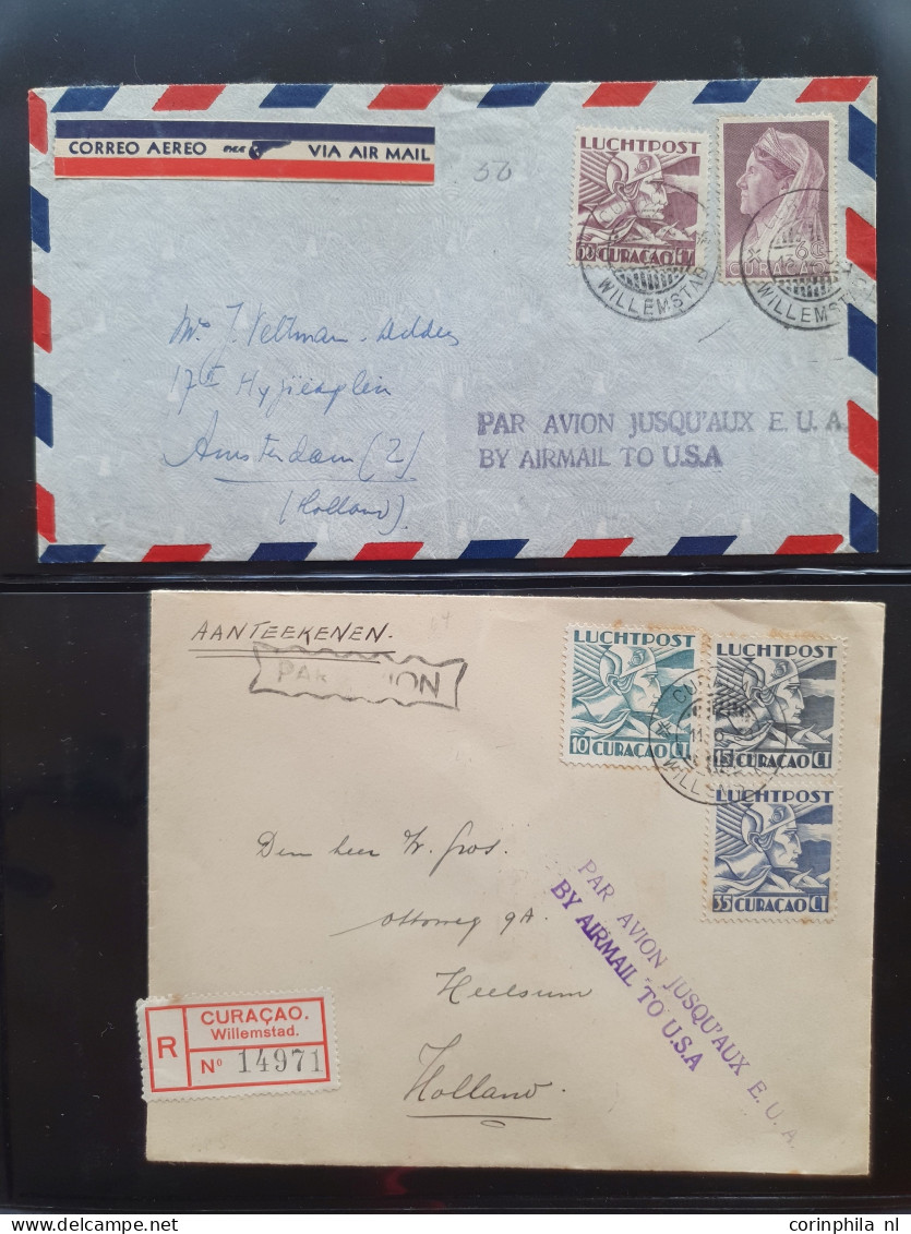 Cover , Airmail 1930-1960c collection of jusqu'à handstamps and similar route indications in English (approx. 160 covers