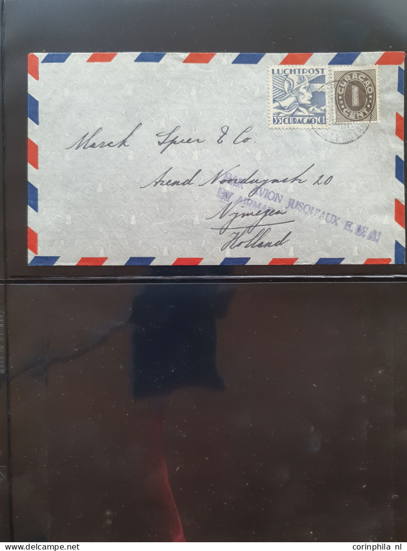 Cover , Airmail 1930-1960c collection of jusqu'à handstamps and similar route indications in English (approx. 160 covers