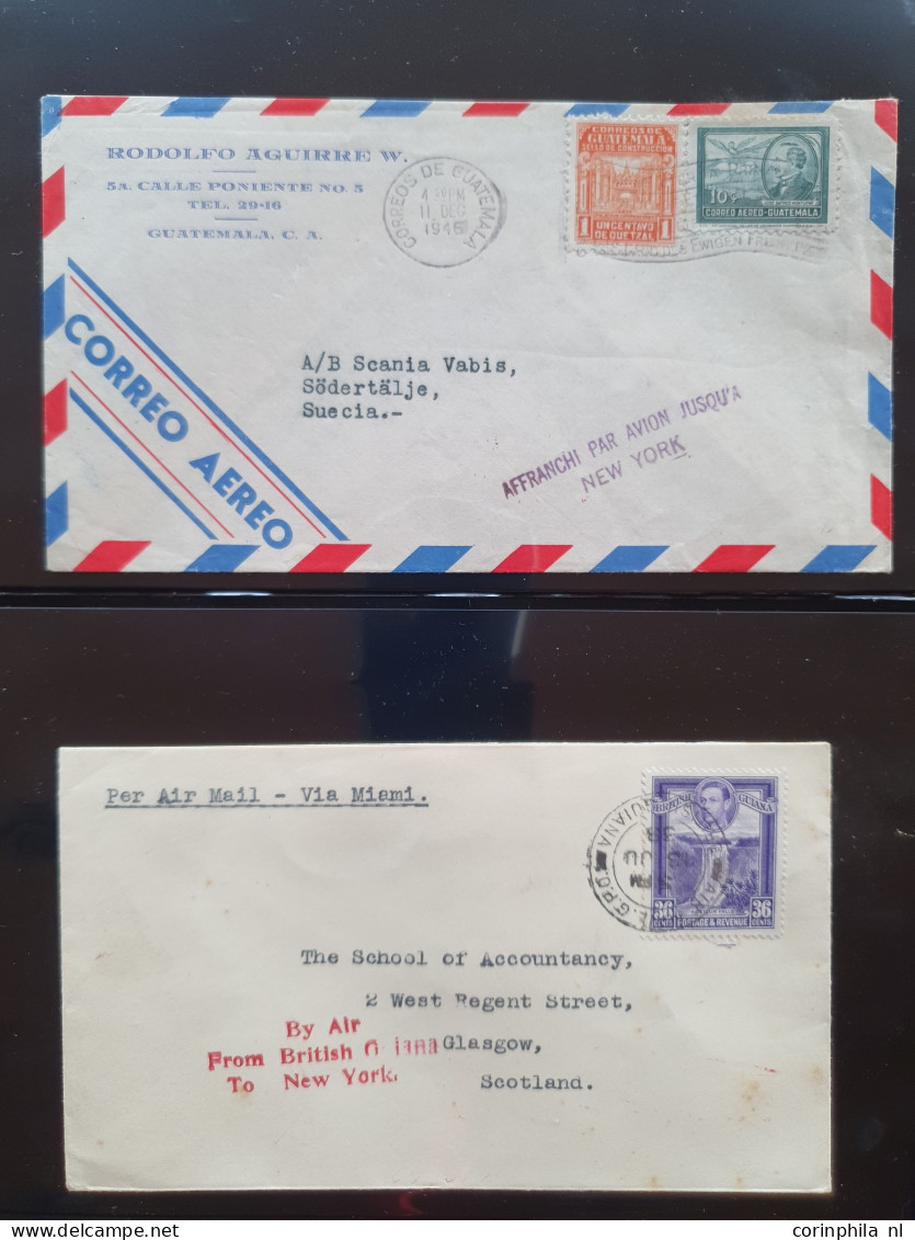 Cover , Airmail 1930-1960c collection of jusqu'à handstamps and similar route indications in English (approx. 160 covers