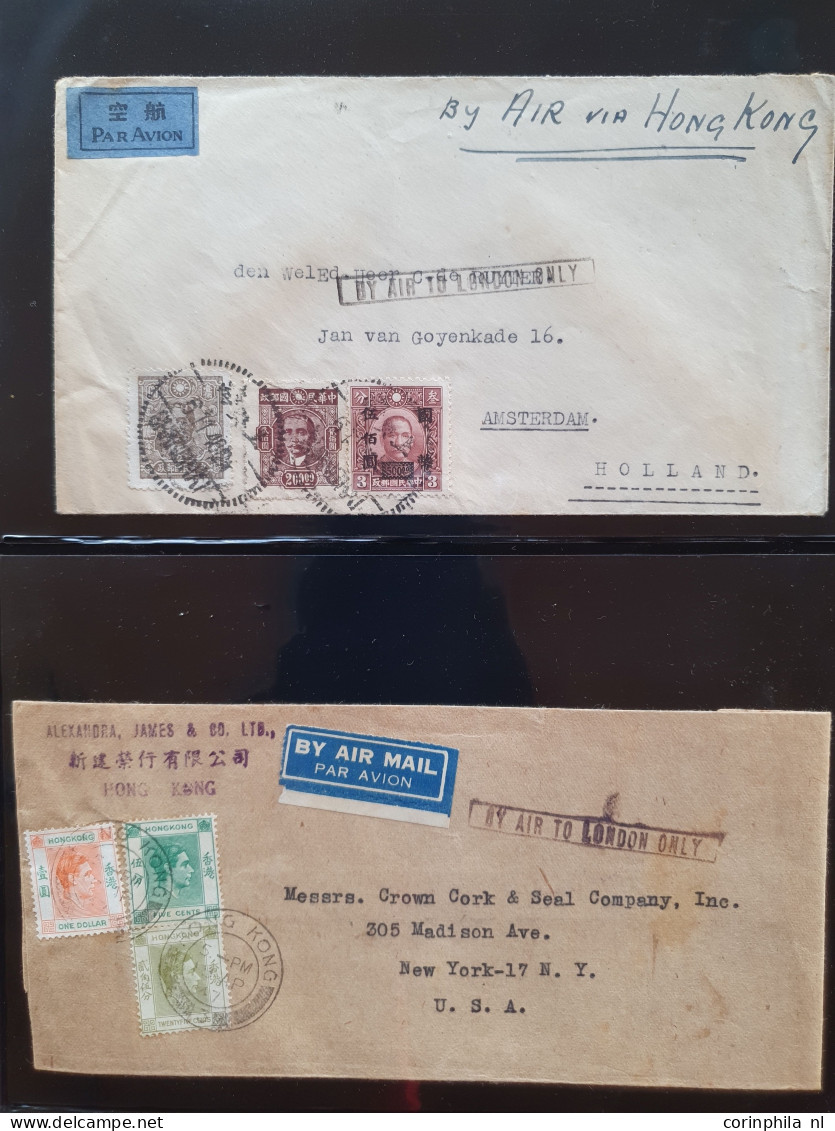 Cover , Airmail 1930-1960c collection of jusqu'à handstamps and similar route indications in English (approx. 160 covers