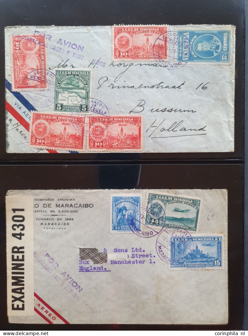 Cover , Airmail 1930-1960c collection of jusqu'à handstamps and similar route indications in English (approx. 160 covers