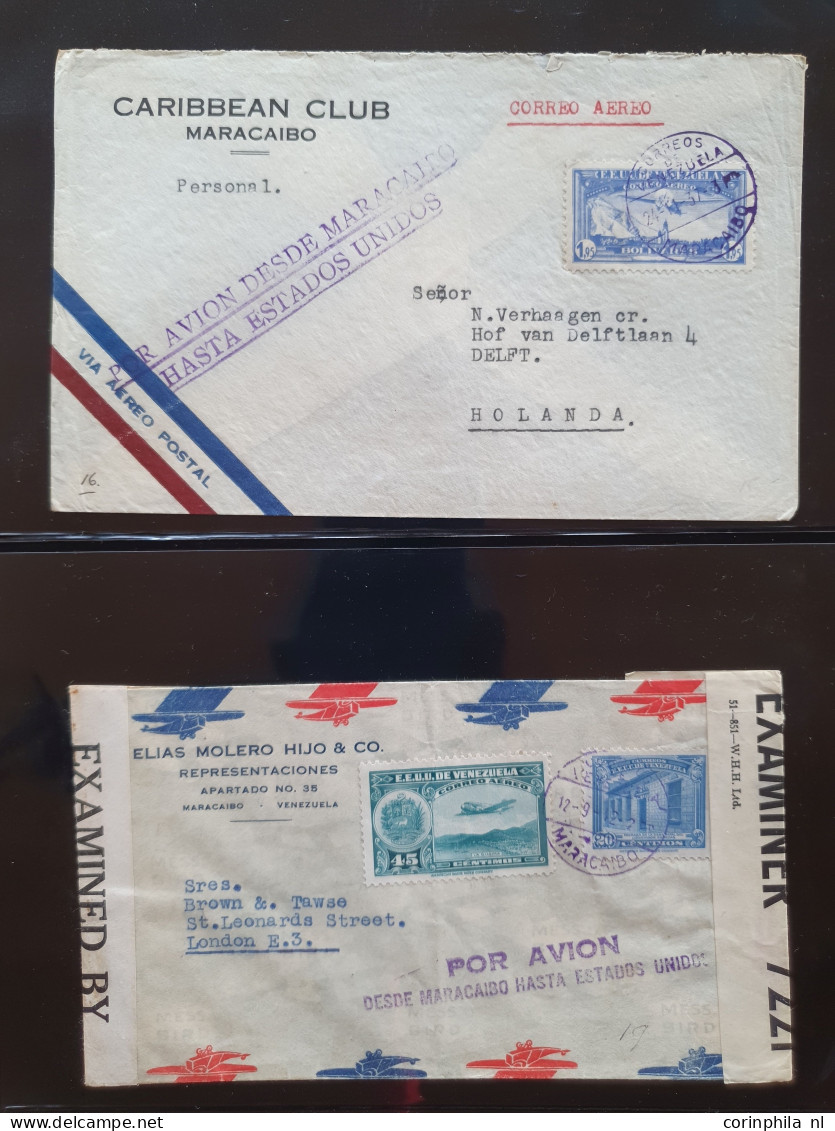 Cover , Airmail 1930-1960c collection of jusqu'à handstamps and similar route indications in English (approx. 160 covers