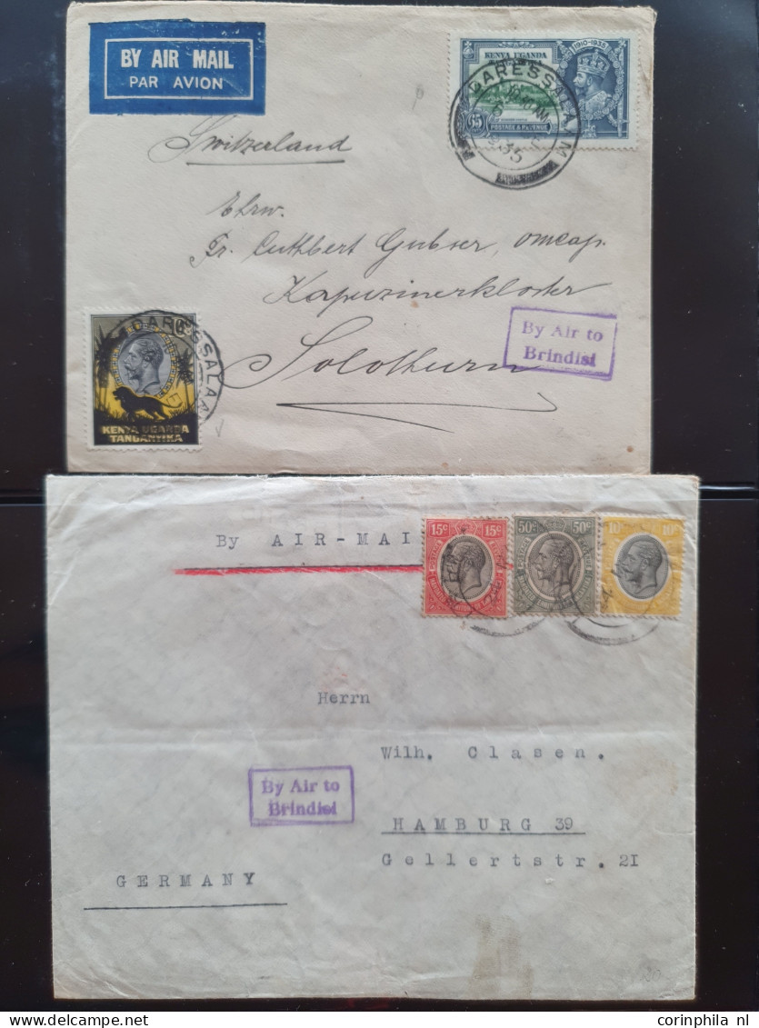 Cover , Airmail 1930-1960c collection of jusqu'à handstamps and similar route indications in English (approx. 160 covers