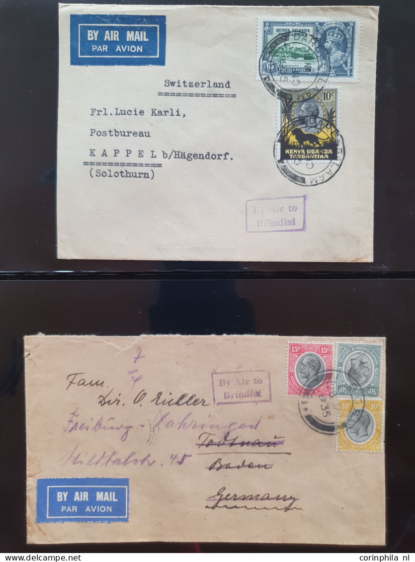 Cover , Airmail 1930-1960c collection of jusqu'à handstamps and similar route indications in English (approx. 160 covers