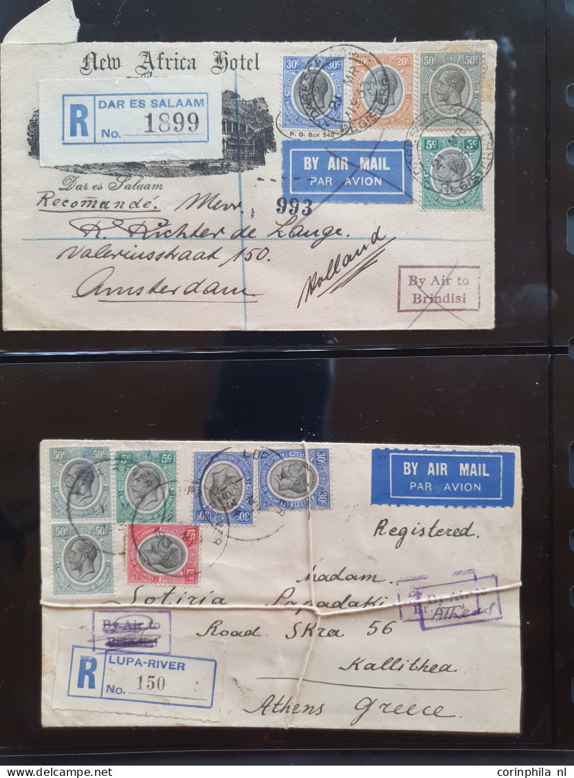 Cover , Airmail 1930-1960c collection of jusqu'à handstamps and similar route indications in English (approx. 160 covers