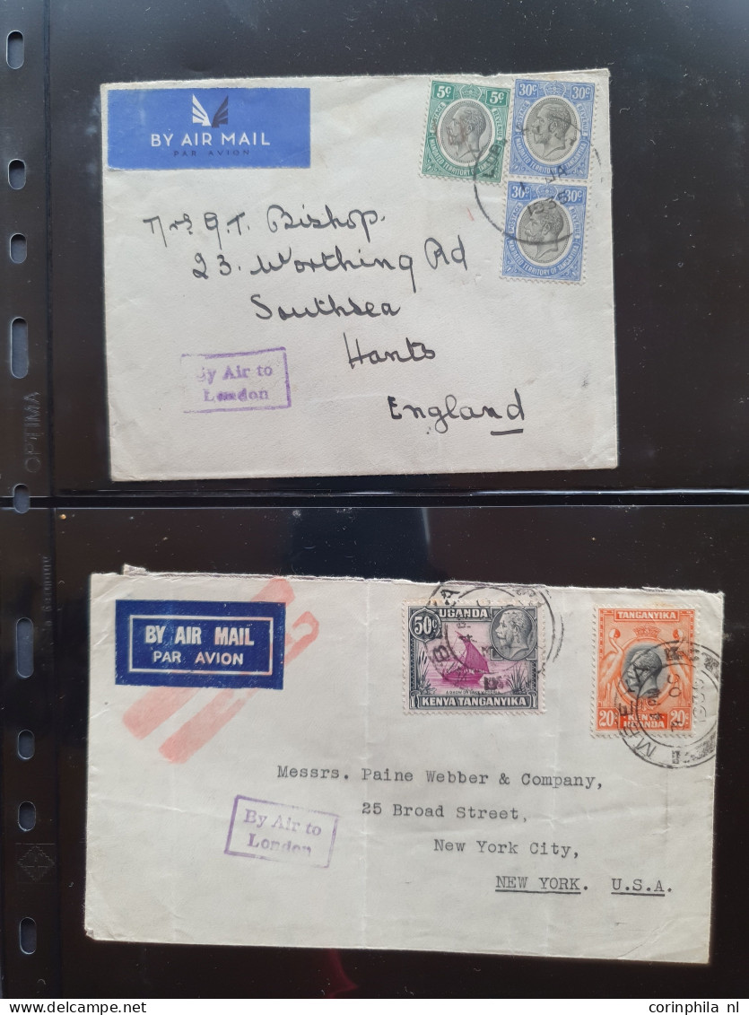 Cover , Airmail 1930-1960c collection of jusqu'à handstamps and similar route indications in English (approx. 160 covers