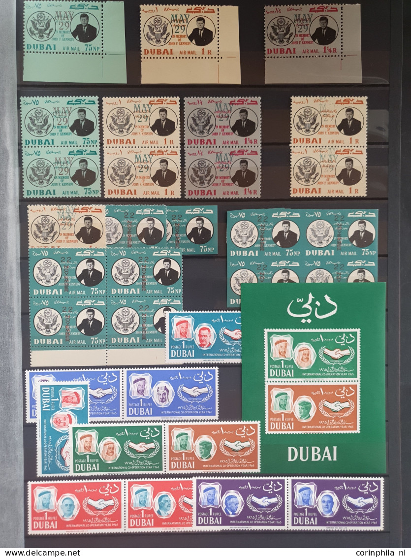 1960/1980c Collection John F Kennedy And Winston Churchil Mostly ** Material With Better Items (Qatar Overprints), Imper - Collections (with Albums)