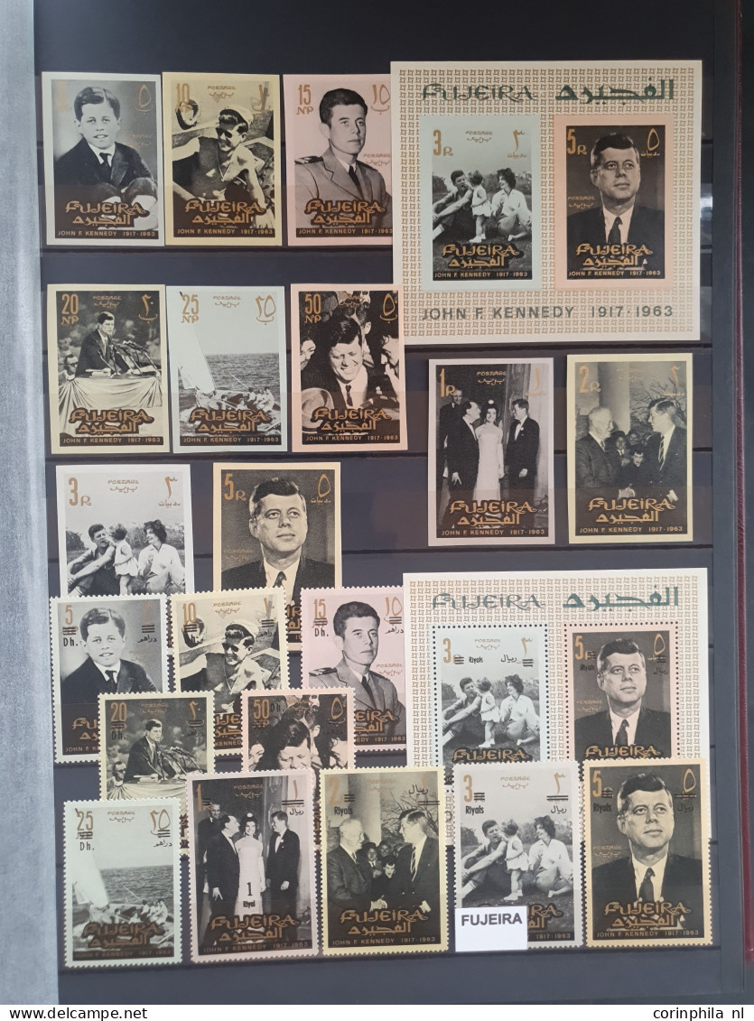 1960/1980c collection John F Kennedy and Winston Churchil mostly ** material with better items (Qatar overprints), imper