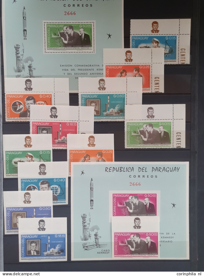 1960/1980c collection John F Kennedy and Winston Churchil mostly ** material with better items (Qatar overprints), imper