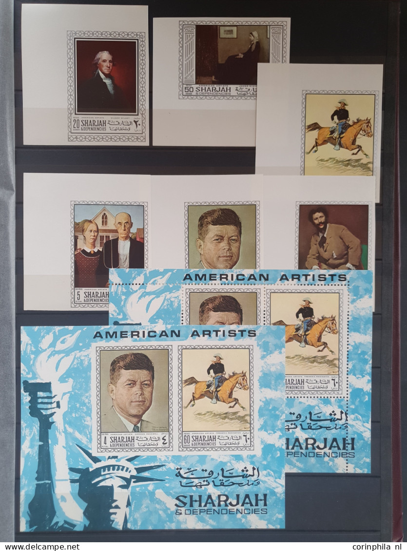 1960/1980c collection John F Kennedy and Winston Churchil mostly ** material with better items (Qatar overprints), imper