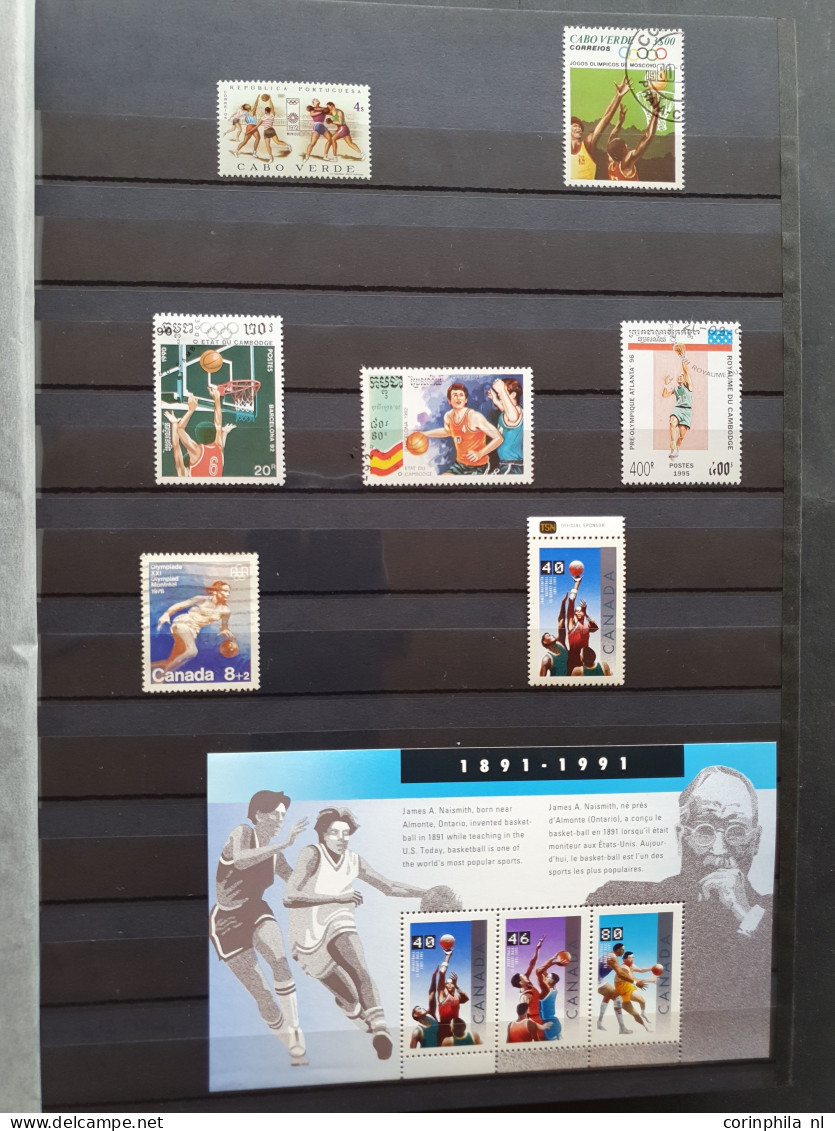 1950-2010 Collection Basketball Sorted By Country (A-Z). In Addition Some Other Sport Related Stamps (Ferrari, Bridge) I - Collections (en Albums)