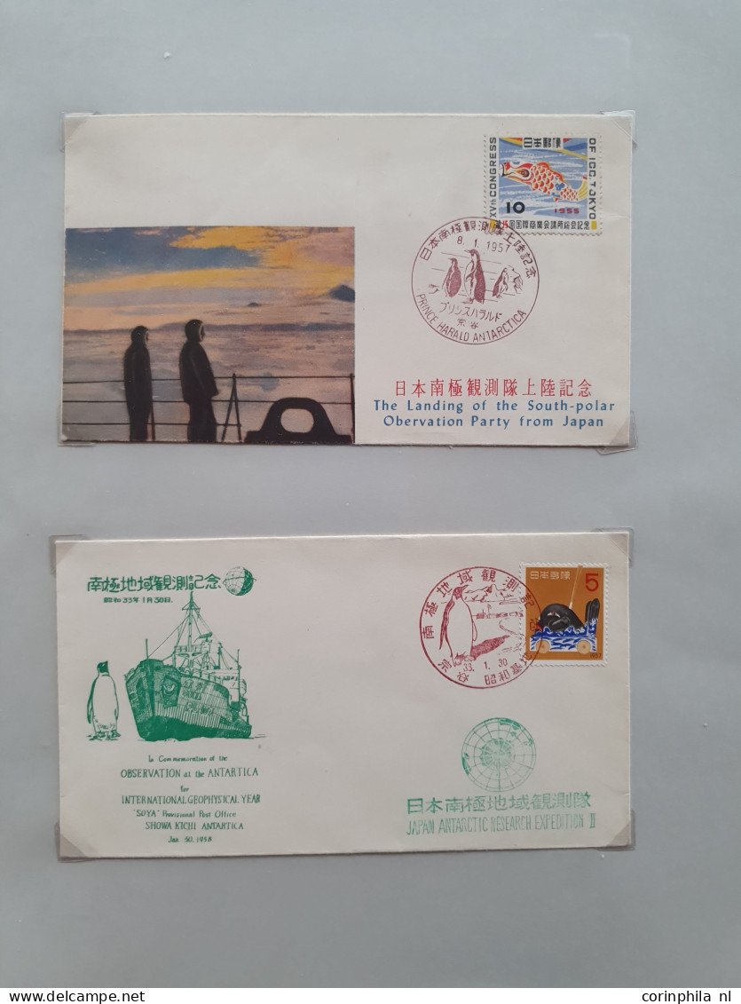 Cover 1956/2006 Collection With About 260 Antarctic Expedition Covers, With Japan, Russia, Australia, China Etc. In 5 Al - Collections (with Albums)