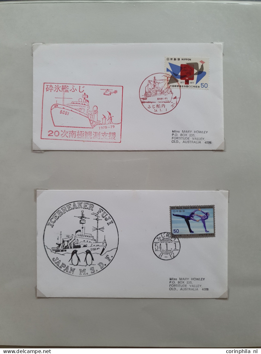 Cover 1956/2006 collection with about 260 Antarctic expedition covers, with Japan, Russia, Australia, China etc. in 5 al