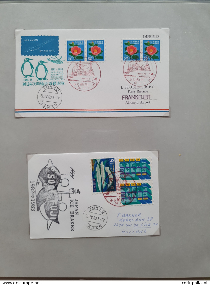 Cover 1956/2006 collection with about 260 Antarctic expedition covers, with Japan, Russia, Australia, China etc. in 5 al