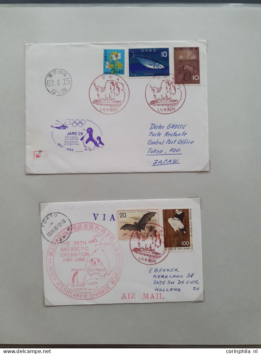 Cover 1956/2006 collection with about 260 Antarctic expedition covers, with Japan, Russia, Australia, China etc. in 5 al