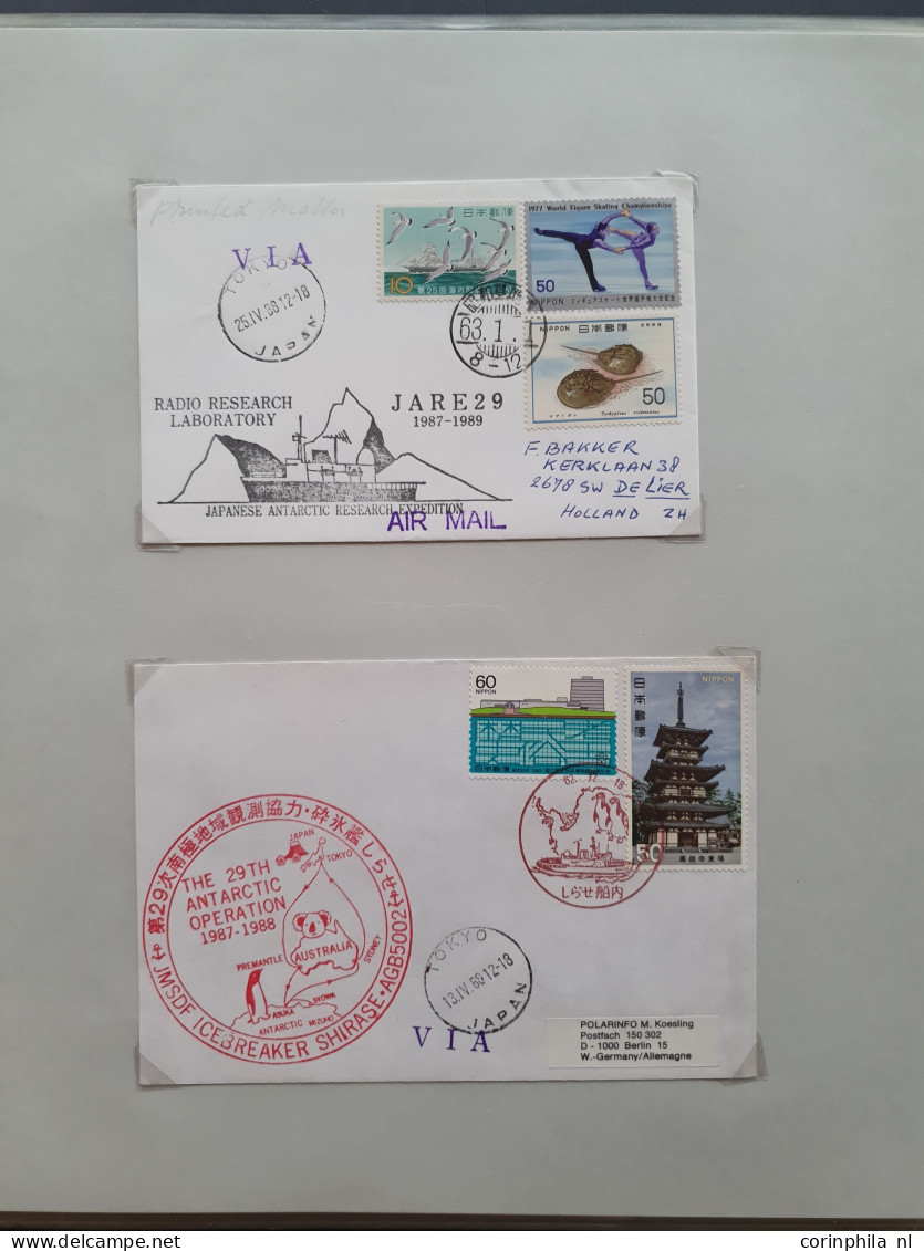 Cover 1956/2006 collection with about 260 Antarctic expedition covers, with Japan, Russia, Australia, China etc. in 5 al