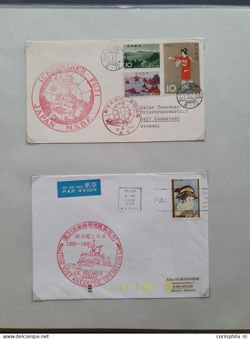 Cover 1956/2006 collection with about 260 Antarctic expedition covers, with Japan, Russia, Australia, China etc. in 5 al