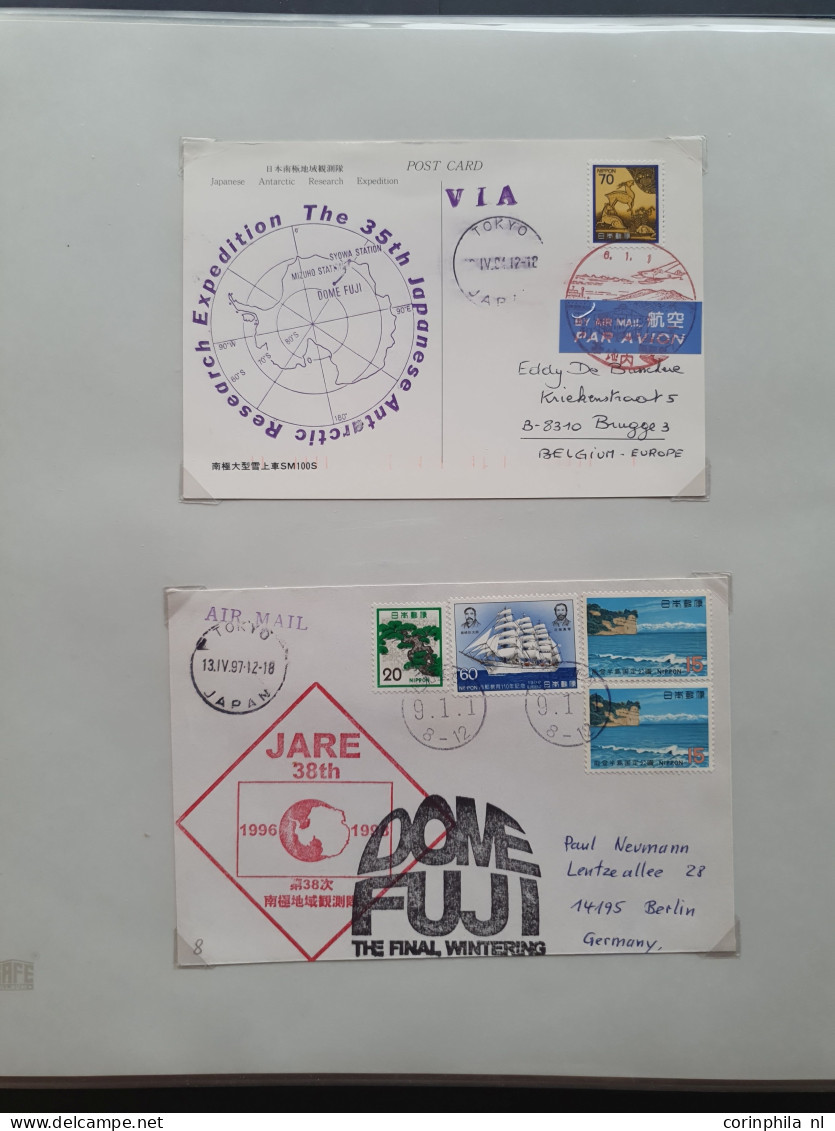 Cover 1956/2006 collection with about 260 Antarctic expedition covers, with Japan, Russia, Australia, China etc. in 5 al