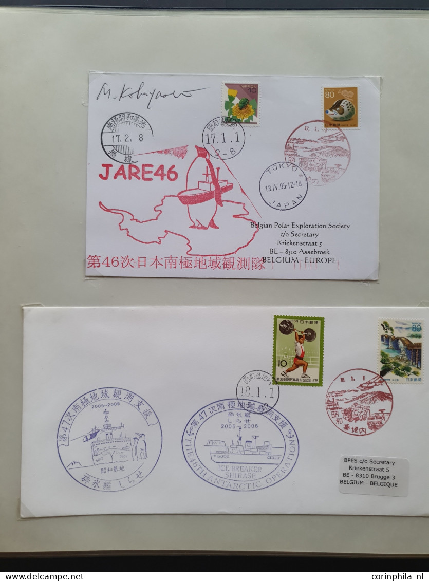 Cover 1956/2006 collection with about 260 Antarctic expedition covers, with Japan, Russia, Australia, China etc. in 5 al