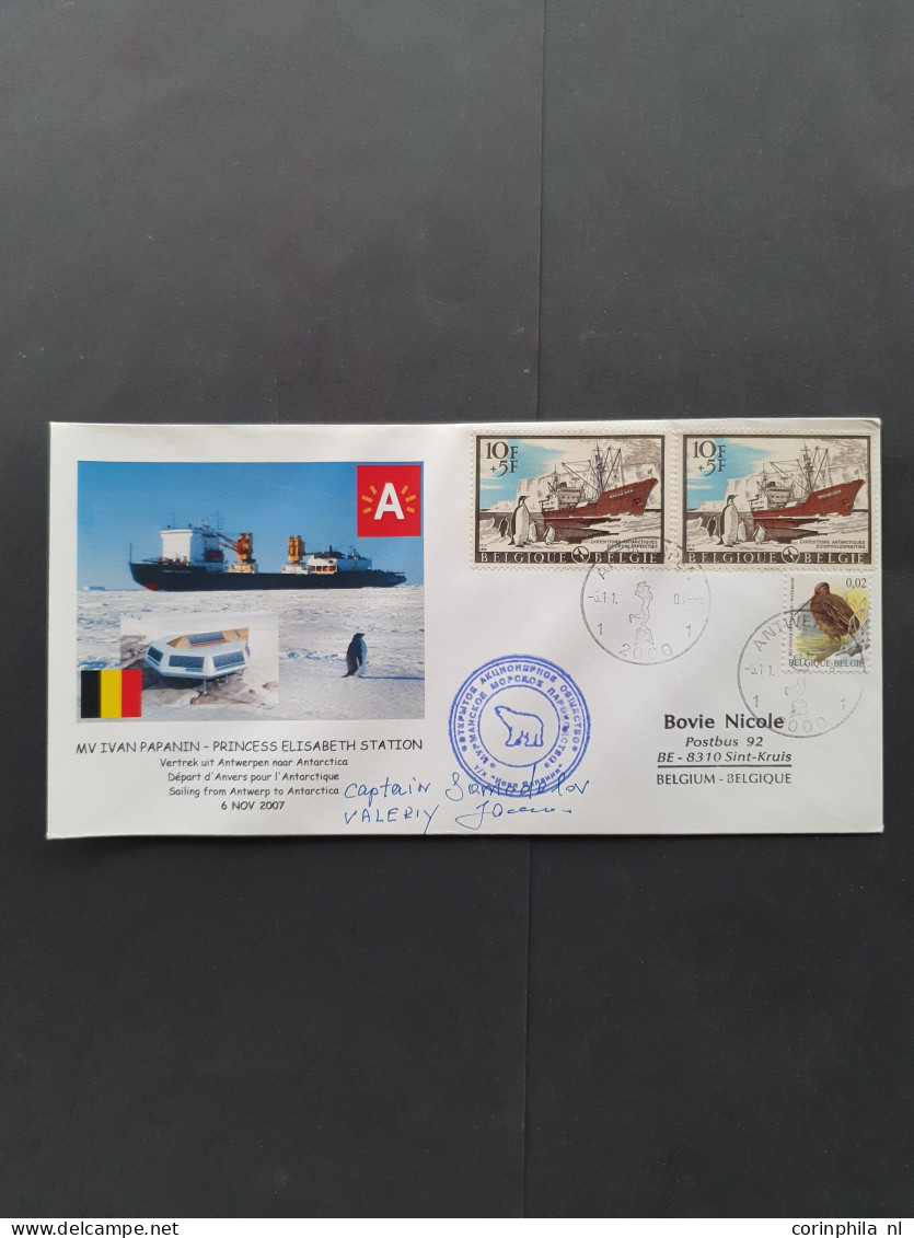 Cover 1956/2006 collection with about 260 Antarctic expedition covers, with Japan, Russia, Australia, China etc. in 5 al