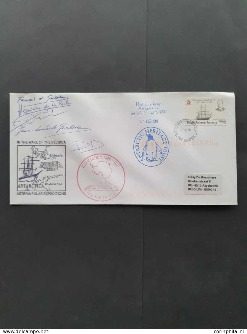 Cover 1956/2006 collection with about 260 Antarctic expedition covers, with Japan, Russia, Australia, China etc. in 5 al