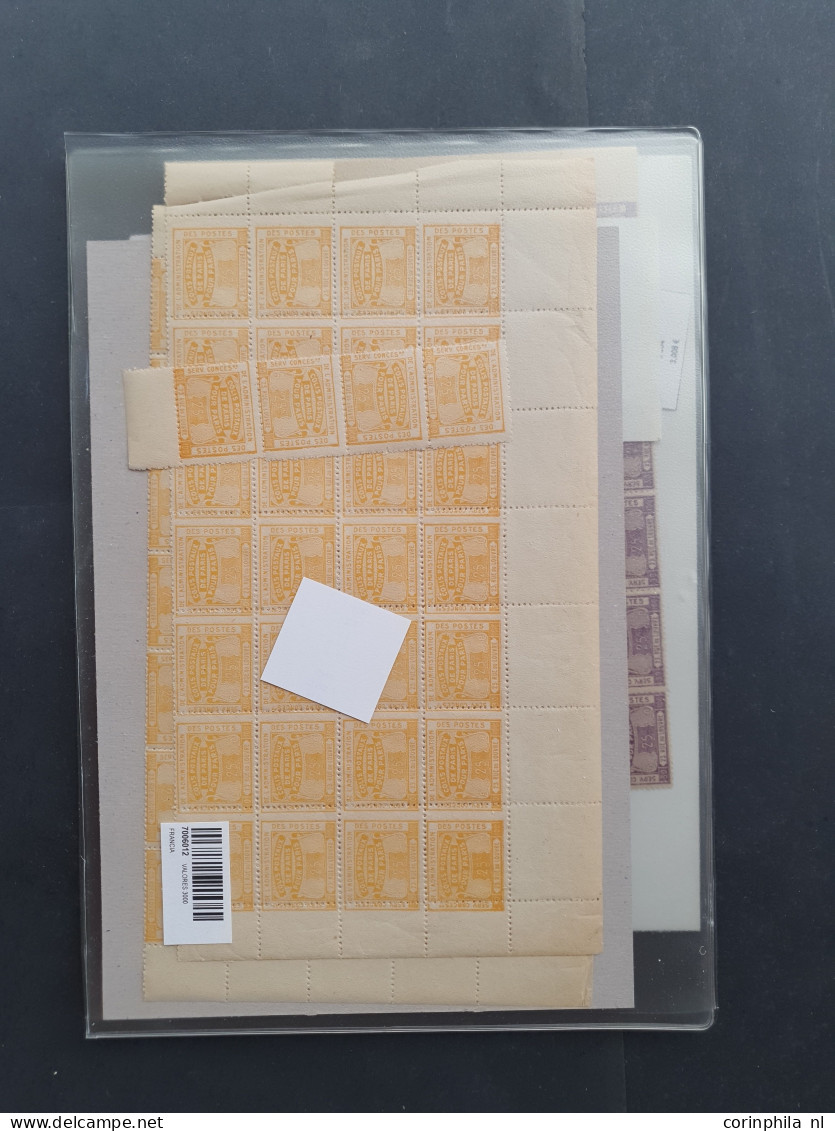 1800c. onwards approx. 37 stampless covers, a large number of parcel stamps (colis postaux) in sheet parts, classic stam