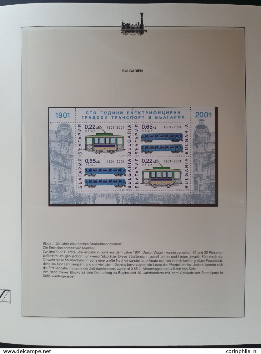 1980/2000 collection Trains mostly ** sets and miniature sheets, some covers in 2 albums in box