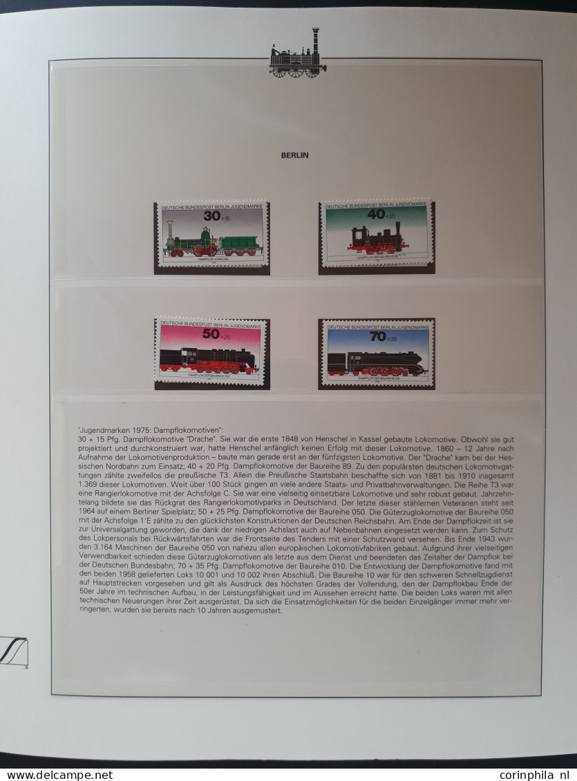 1980/2000 collection Trains mostly ** sets and miniature sheets, some covers in 2 albums in box