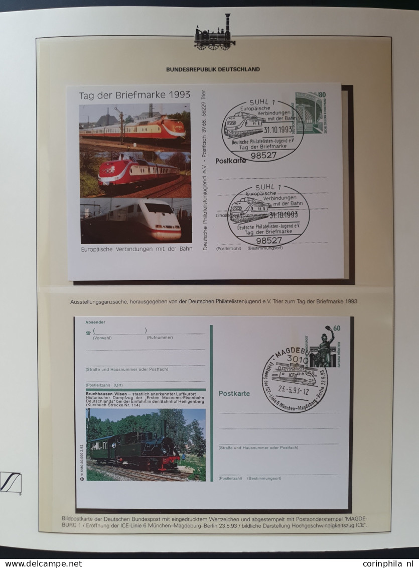 1980/2000 collection Trains mostly ** sets and miniature sheets, some covers in 2 albums in box