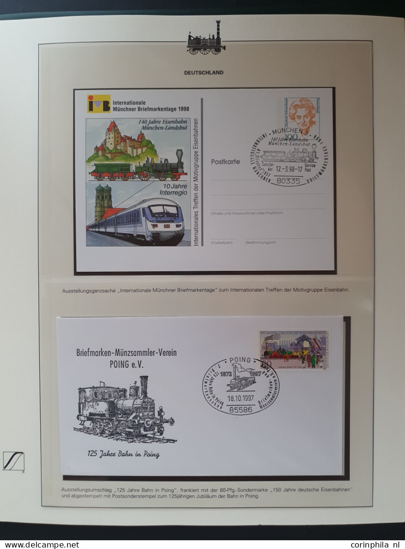 1980/2000 collection Trains mostly ** sets and miniature sheets, some covers in 2 albums in box