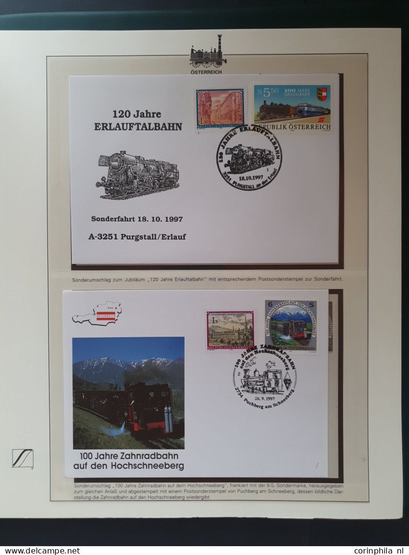 1980/2000 collection Trains mostly ** sets and miniature sheets, some covers in 2 albums in box