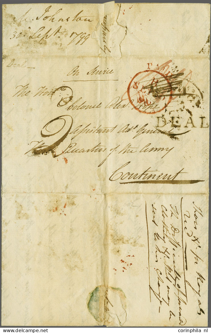 Cover Engelse Landing Bij Callantsoog, Complete Vouwbrief Geschreven Te Deal Op 30-9-1799 (de Troepen Werden Vanaf De St - ...-1852 Prephilately