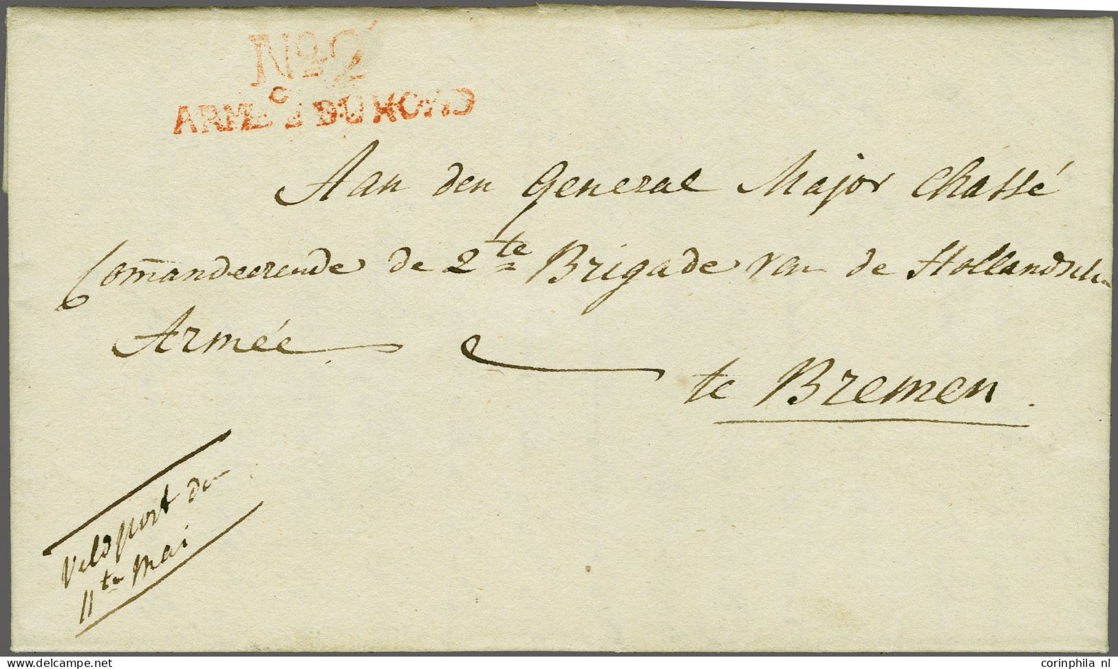 Cover 1807, Veldpostbrief 11-5-1807 Vanuit Den Haag Naar Nederlandse Troepen In Noord-Duitsland En Stempel No.2 Armee Du - ...-1852 Préphilatélie