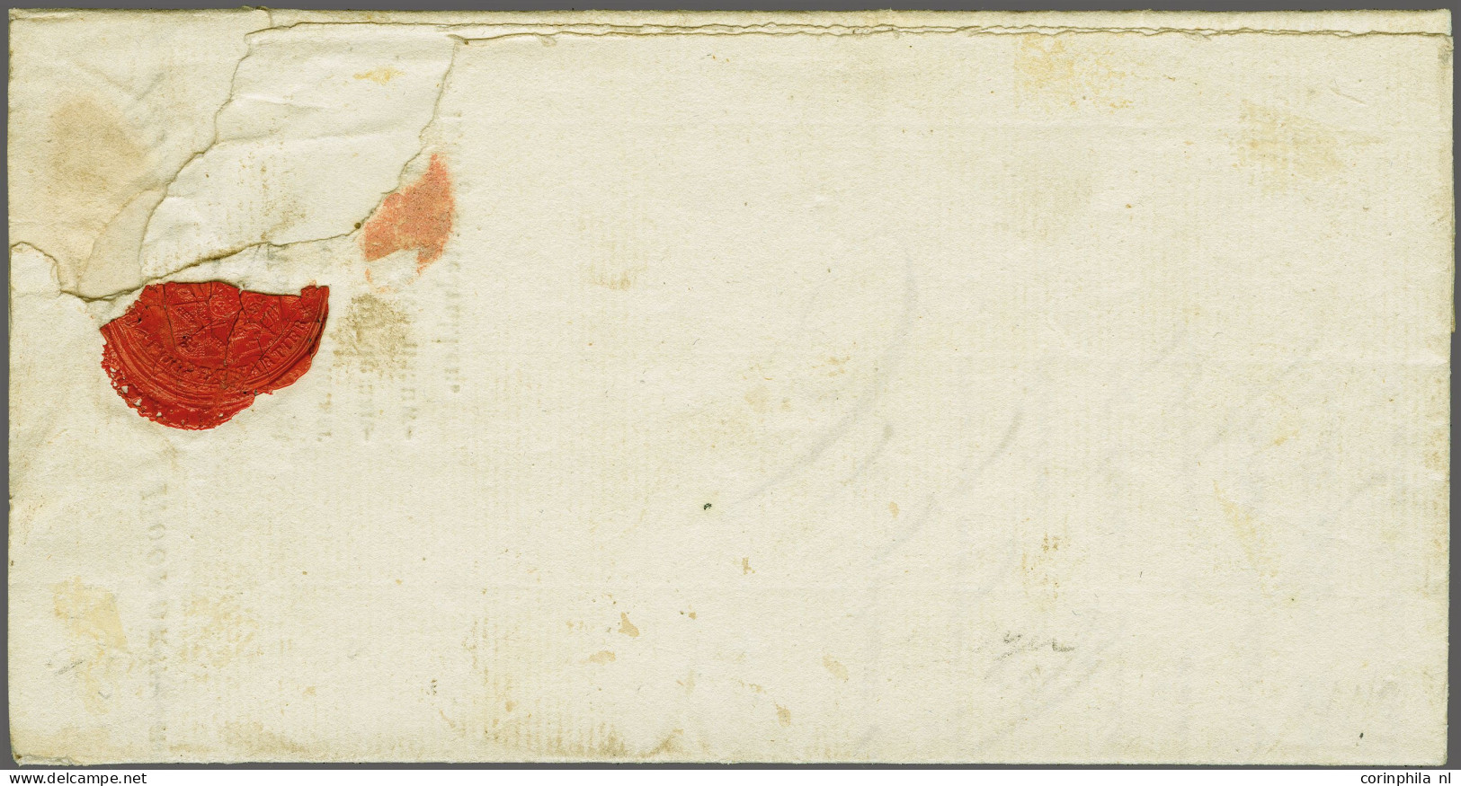 Cover 1814, COMMISSIE VAN OORLOG/ BIJ HET HOOFDKWARTIER In Zwart, Tweeregelig Op Portvrije Brief Van Vesting Grave 17-6- - ...-1852 Precursores